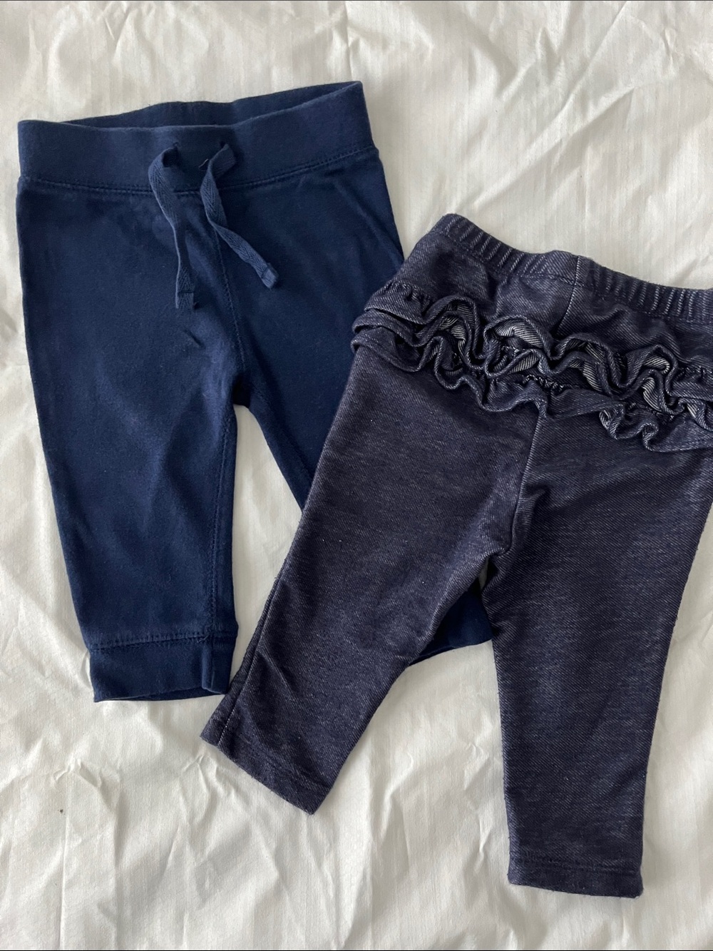 Toddler Navy Ruffle but stretch pants & Pull-On Legging size 6-12 months